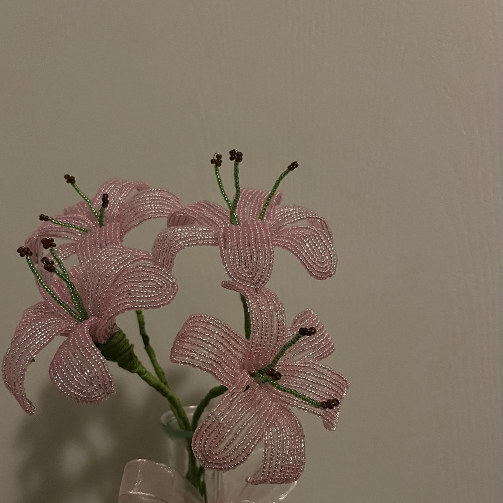 pink beaded lilly’s